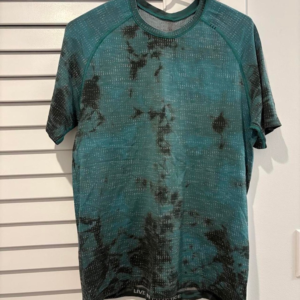 Lululemon Metal Vent Tech Short Sleeve Shirt 2.0 Disconnect Marble Dye Teal